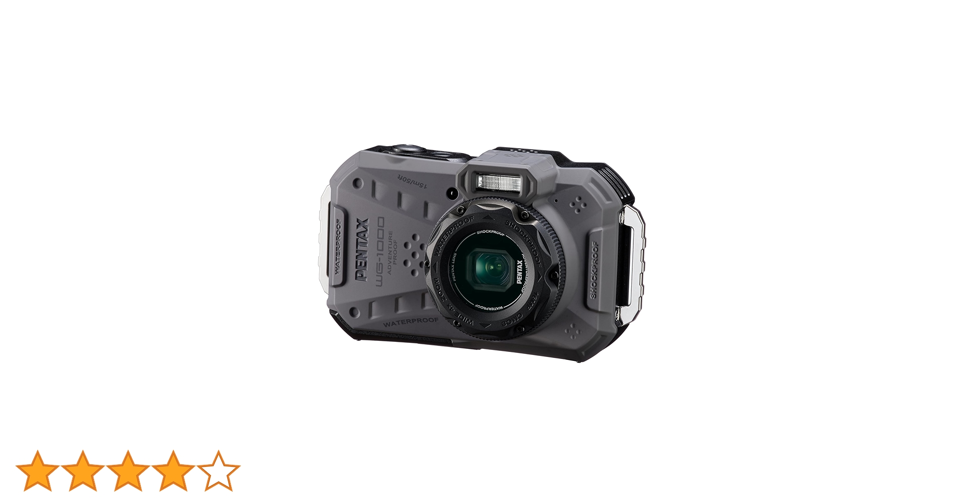 【一度使用】PENTAX WG-1000 防水コンパクトデジタルカメラ グレー いつでもどこにでも持ち歩ける防水アウトドアカメラ「PENTAX WG